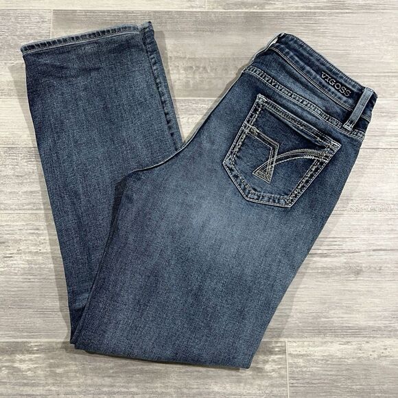 Vigoss Straight Women's‎ Size 8 (29X28.5) Jeans Mid Rise Light Wash Embroidered - Picture 1 of 12